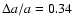 $\Delta a /a = 0.34$
