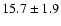 $15.7\pm1.9$
