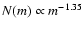 $N(m)\propto m^{-1.35}$