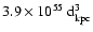 $3.9 \times 10^{55}~{\rm d}^{3}_{\rm kpc}$