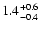 $\rm 1.4^{+0.6}_{-0.4}$