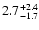 $\rm 2.7^{+2.4}_{-1.7}$