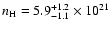 $n_{\rm H}=5.9^{+1.2}_{-1.1}\times10^{21}$