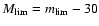 $M_{\rm lim} = m_{\rm lim} - 30$