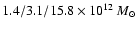 $1.4/3.1/15.8 \times
10^{12}~M_{\odot}$