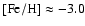 $\rm [Fe/H] \approx -3.0$