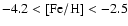 $\rm -4.2<[Fe/H]<-2.5$