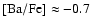$\rm [Ba/Fe]\approx -0.7$
