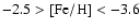 $\rm -2.5>[Fe/H]<-3.6$