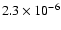 $2.3\times10^{-6}$