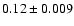 $0.12\pm0.009$