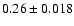 $0.26\pm0.018$