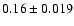 $0.16\pm0.019$