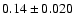 $0.14\pm0.020$
