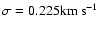 $\sigma= 0.225\mbox{km~s$^{-1}$ }$