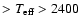 $>T_{\rm eff}>2400$