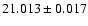 $21.013\pm0.017$