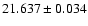 $21.637\pm0.034$