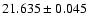$21.635\pm0.045$