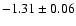 $-1.31\pm0.06$
