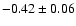 $-0.42\pm0.06$
