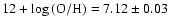 $12+\log {\rm (O/H)} = 7.12\pm0.03$