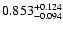 $\rm0.853^{+0.124}_{-0.094}$