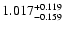 $\rm 1.017^{+0.119}_{-0.159} $