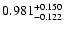 $\rm0.981^{+0.150}_{-0.122}$