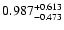 $\rm0.987^{+0.613}_{-0.473}$