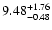 $\rm 9.48^{+1.76}_{-0.48}$