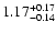 $\rm 1.17^{+0.17}_{-0.14}$