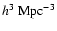 $h^{3}~{\rm Mpc}^{-3}$