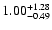 $\rm 1.00^{+1.28}_{-0.49}$