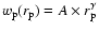$w_{\rm p}(r_{\rm p}) = A \times r_{\rm p}^{\gamma}$
