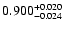 $\rm0.900^{+0.020}_{-0.024}$