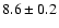 $8.6 \pm 0.2$