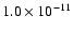 $1.0\times 10^{-11}$