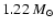 $1.22 ~M_\odot$