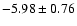 $-5.98\pm 0.76$
