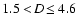 $1.5<\!D\!\leq4.6$