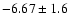 $-6.67\pm1.6$