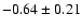$-0.64\pm0.21$