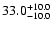$\rm 33.0_{- 10.0 }^{+ 10.0 }$