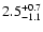 $\rm 2.5_{- 1.1 }^{+ 0.7 }$