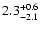 $\rm 2.3_{- 2.1 }^{+ 0.6 }$