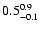$\rm0.5_{- 0.1 }^{ 0.9 }$