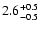 $\rm 2.6_{- 0.5 }^{+ 0.5 }$