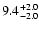 $\rm 9.4_{- 2.0 }^{+ 2.0 }$