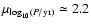 $\mu_{\log_{10}(P/{\rm yr})}\simeq 2.2$